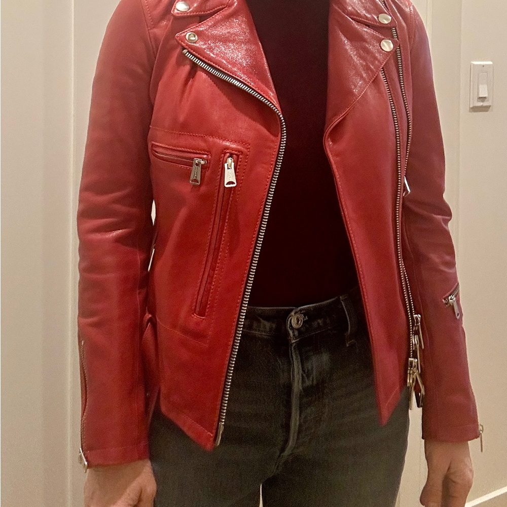 🔥🔥 R13 Red Leather Moto Jacket - Picture 4 of 16